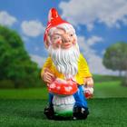 Садовая фигура из гипса «Гном - художник», 16×18×41 см - Фото 7