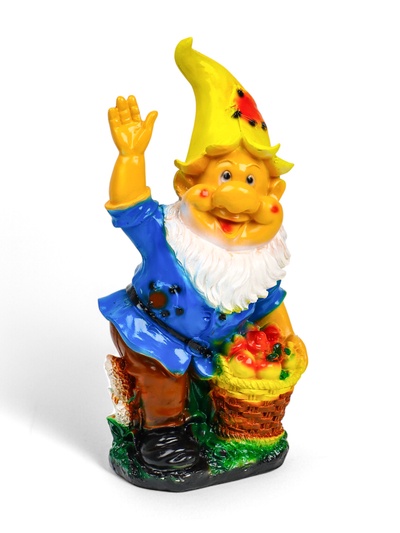 Садовая фигура из гипса «Гном с яблоками», 29×10×15 см