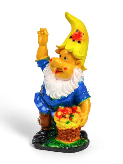 Садовая фигура из гипса «Гном с яблоками», 29×10×15 см