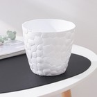 Горшок для цветов с поддоном «Камешки», 1.6 л, пластиковый, белый - Фото 2