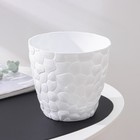 Горшок для цветов с поддоном «Камешки», 3 л, пластиковый, белый - Фото 2