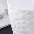 Горшок для цветов с поддоном «Камешки», 5 л, пластиковый, белый - Фото 2