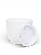 Горшок для цветов с поддоном «Камешки», 5 л, пластиковый, белый - Фото 3