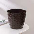 Горшок для цветов с поддоном «Камешки», 5 л, пластик, шоколадный - Фото 9