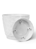 Горшок для цветов с поддоном «Камешки», 8 л, пластиковый, белый - Фото 3