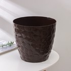 Горшок для цветов с поддоном «Камешки», 8 л, пластик, шоколадный - Фото 2