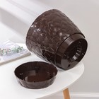 Горшок для цветов с поддоном «Камешки», 8 л, пластик, шоколадный - Фото 3