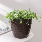 Горшок для цветов с поддоном «Камешки», 8 л, пластик, шоколадный - Фото 7