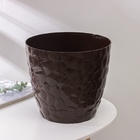 Горшок для цветов с поддоном «Камешки», 8 л, пластик, шоколадный - Фото 8