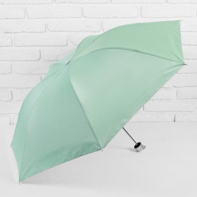 Зонт механический «Однотонный», 3 сложения, 7 спиц, R = 46 см, цвет салатовый