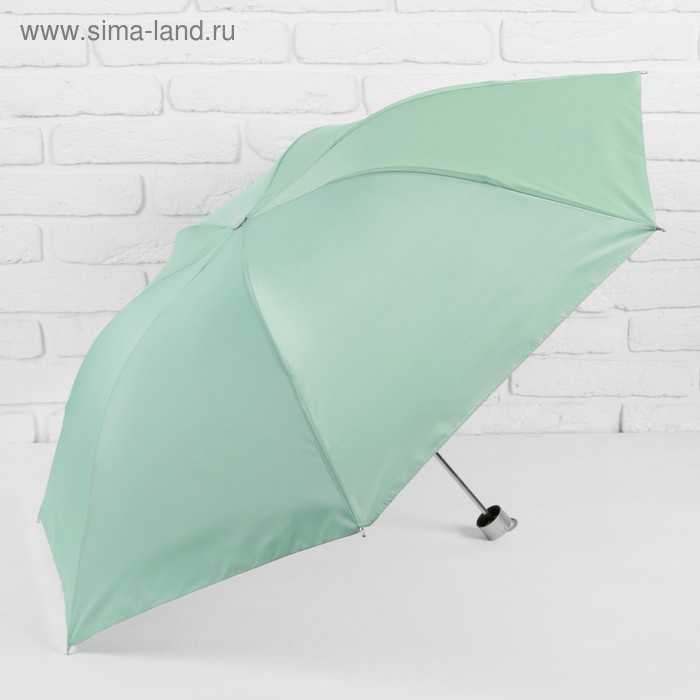 Зонт механический «Однотонный», 3 сложения, 7 спиц, R = 46 см, цвет салатовый