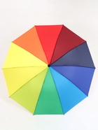 Зонт механический «Радужное настроение», 4 сложения, 10 спиц, R=50/57 см, d=100 см, разноцветный - Фото 3