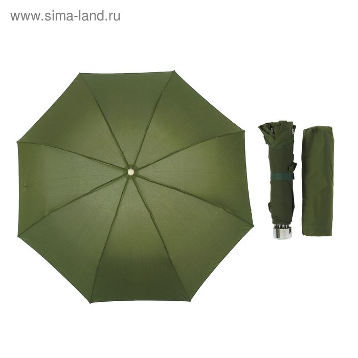 Зонт механический "Цветочки", R=50см, с проявляющимся рисунком, цвет зелёный - Фото 1