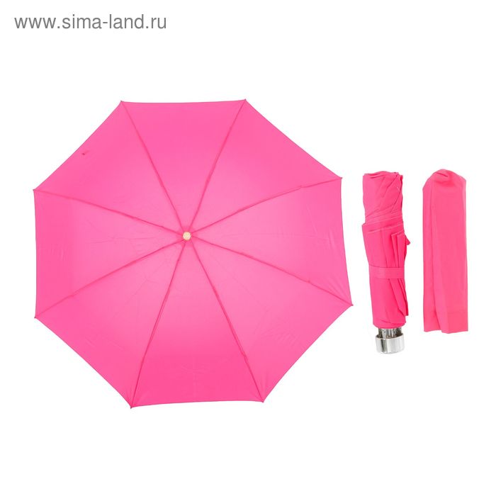 Зонт механический "Цветочки", R=50см, с проявляющимся рисунком, цвет розовый