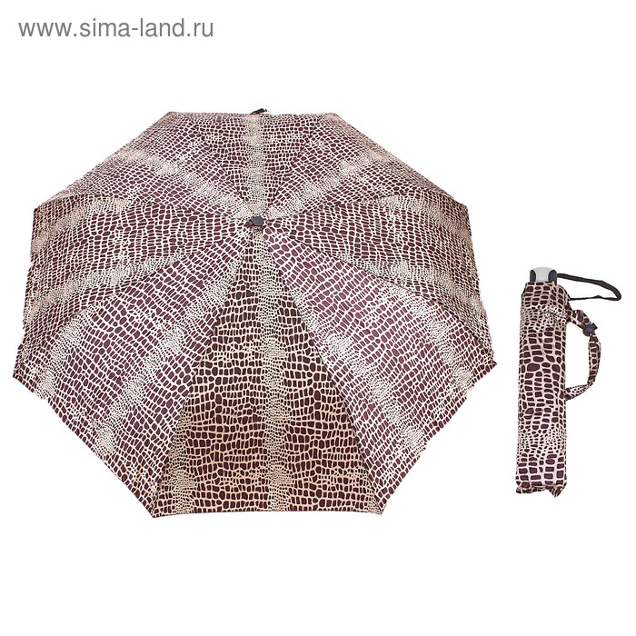 Зонт автоматический "Рептилия", R=50см, цвет бежевый/серый