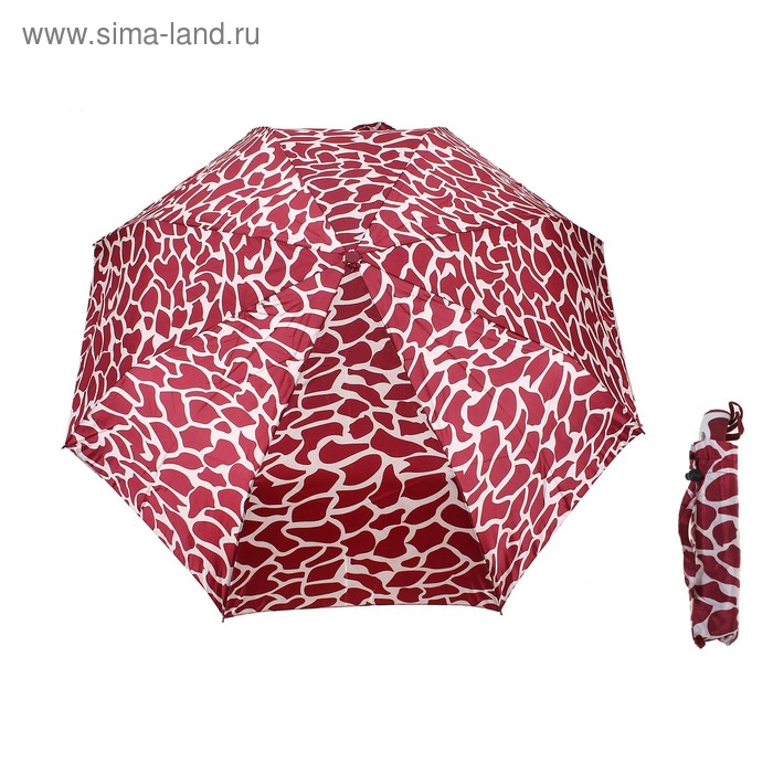 Зонт автоматический "Африка", R=50см, цвет бордовый