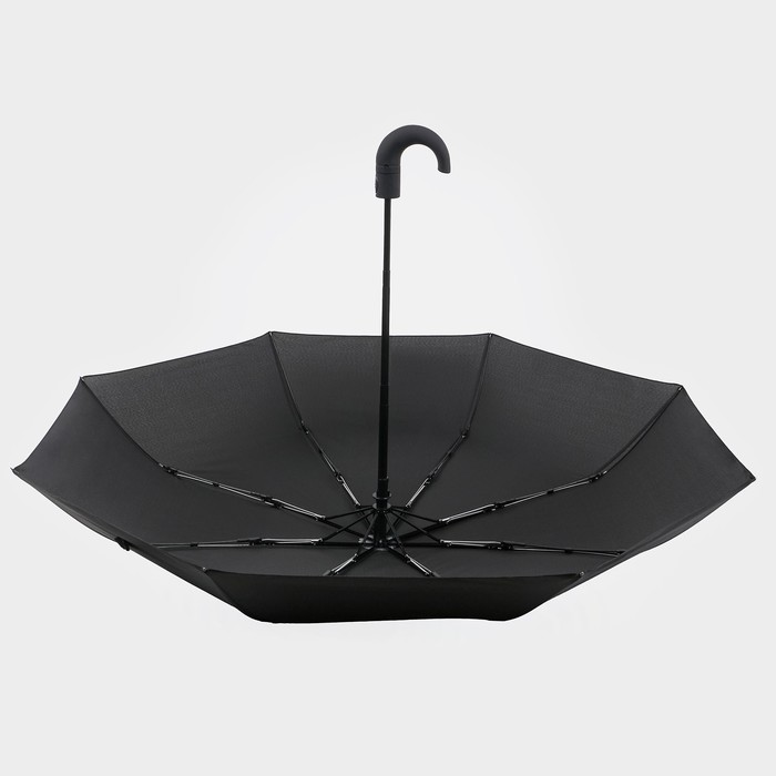 Зонт автоматический «Однотонный», 3 сложения, 8 спиц, R = 48 см, цвет чёрный - фото 1902393532