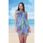 Парео "Бабочки в цветах", цвет голубой - Фото 1