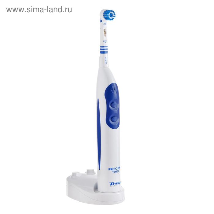 Электрическая зубная щетка Trisa Pro Clean Timer, вращательная, 8800 об/мин, белая - Фото 1