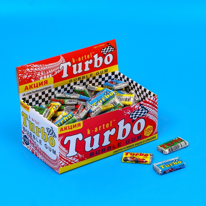 Жевательная резинка Turbosport racing со вкусом дыни апельсин яблока персика, 4,5 г