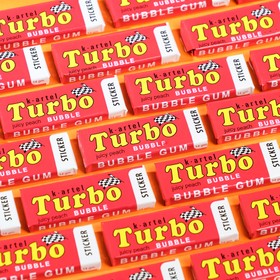 Жевательная резинка Turbo со вкусом персика с наклейкой, 14 г (комплект 48 шт)