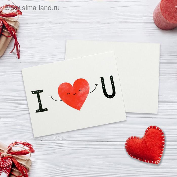 Открытка-мини «I LOVE YOU», сердечко, 8 х 6см - Фото 1