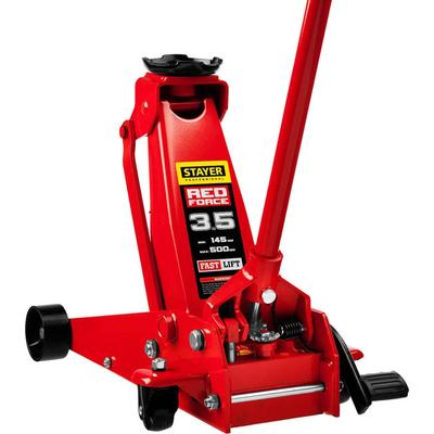 Домкрат подкатной STAYER RED FORCE F-35 43155-3.5, с высоким подъемом, 145-500 мм, 3.5 т