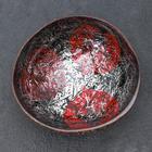 Тарелка «Панно», d=13 см (±3), из скорлупы кокосового ореха, цвет красный - Фото 3