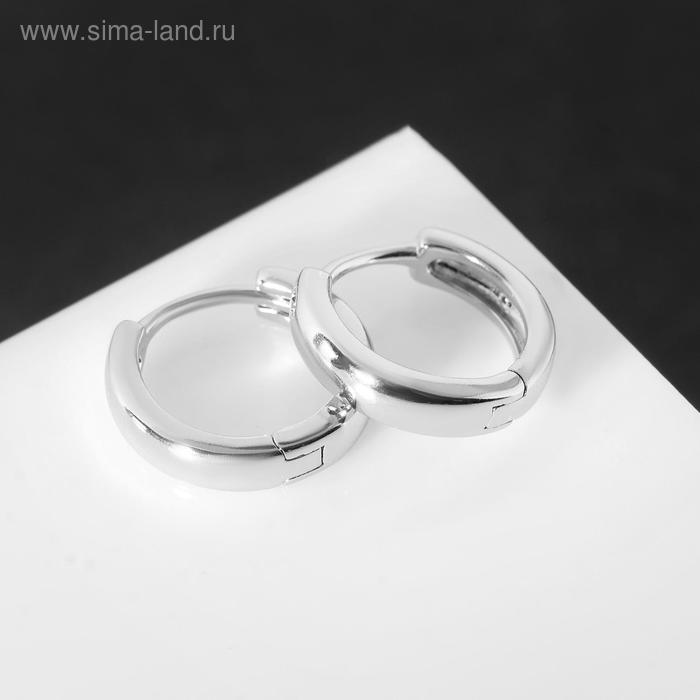 Серьги-кольца «Минимализм» тонкая линия, d=0,9, цвет серебро - Фото 1
