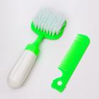 УЦЕНКА Набор расчёсок "Панда", 2 предмета: расчёска с зубчиками + щётка - Фото 3