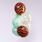 Букет шаров «Анималистичный принт. Тигр», полимер, фольга, латекс, набор 7 шт. - фото 809600794