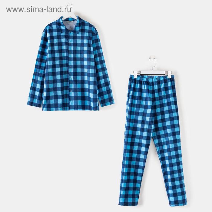Комплект (рубашка, брюки) мужской «Креатив» цвет синий, размер 46 - Фото 1