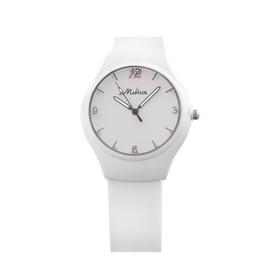 Часы наручные кварцевые женские "Medissa", d-2.8 см, ремешок силикон, белые