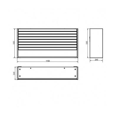 Шкаф подвесной COMFORTY «Клеон – 120», 1150×240×550 мм, цвет белый/дуб дымчатый