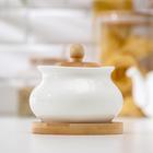 УЦЕНКА Сахарница на деревянной подставке с ложкой «Эстет» - Фото 1