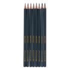 Набор чернографитных карандашей разной твёрдости "Малевичъ" Graf'Art, 8 штук, 8B-2H, в картонном пенале с европодвесом - Фото 2