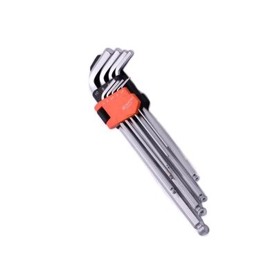 Набор ключей имбусовых HARDEN 540609, HEX, CrV, 9 шт., 23 см, шаровое окончание