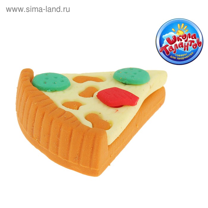 Набор ластиков фигурных Школа талантов 35шт Пицца в пластиковой банке - Фото 1