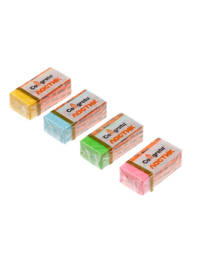 Набор ластиков «Пастельные», 8 штук, прямоугольные, в бумажном держателе, МИКС