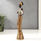 Сувенир полистоун "Африканка с кувшином, в платье с золотыми цветами" МИКС 26х7х5 см 5120493