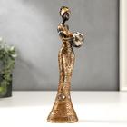 Сувенир полистоун "Африканка с кувшином, в платье с золотыми цветами" МИКС 26х7х5 см 5120493