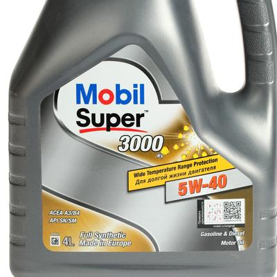 Моторное масло Mobil SUPER=3000×1 5w-40, 4 л синтетика