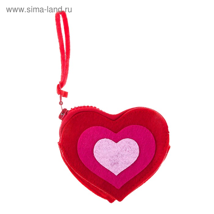 Кошелек "Сердечко" с подвесом на молнии - Фото 1