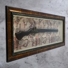 Панно с ружьем на карте мира, рама под патину, 8х49х114 см - Фото 2