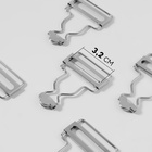 Застёжка для комбинезона, 32 мм, 10 шт., цвет серебряный - Фото 1