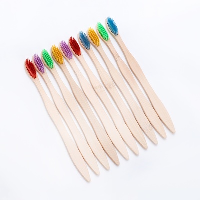 Бамбуковая зубная щётка средней жёсткости, микс цветов