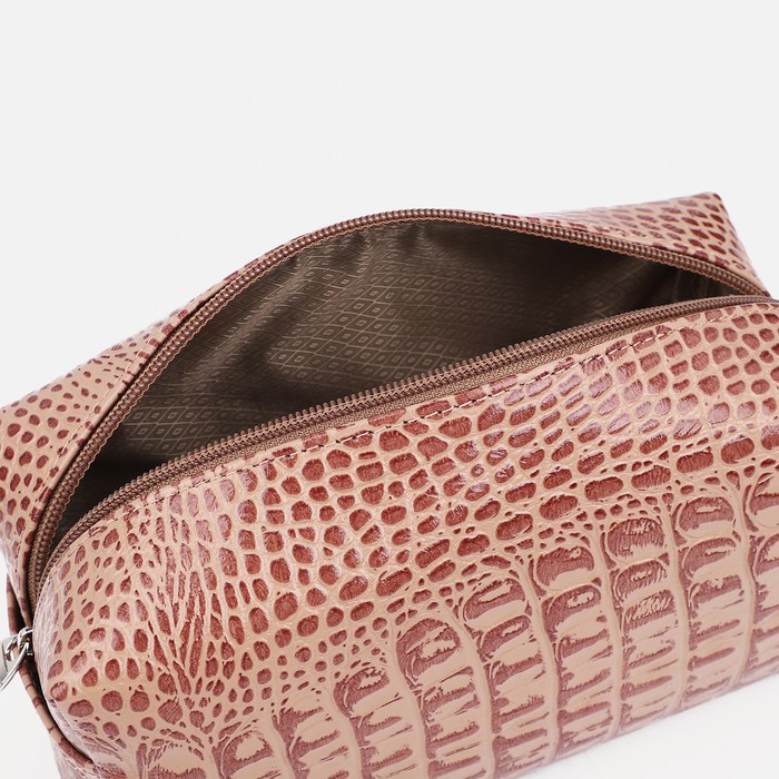 Косметичка на молнии, цвет светло-коричневый 5487344