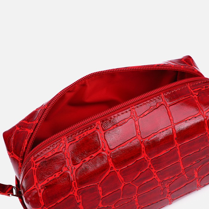 Косметичка на молнии, цвет красный 21085