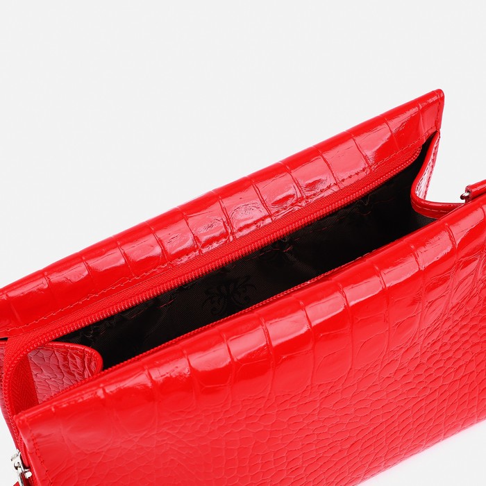 Косметичка на молнии, с ручкой, цвет красный 5487348