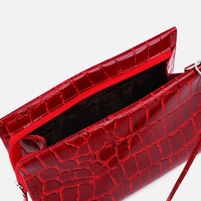 Косметичка на молнии, с ручкой, цвет красный 5487350